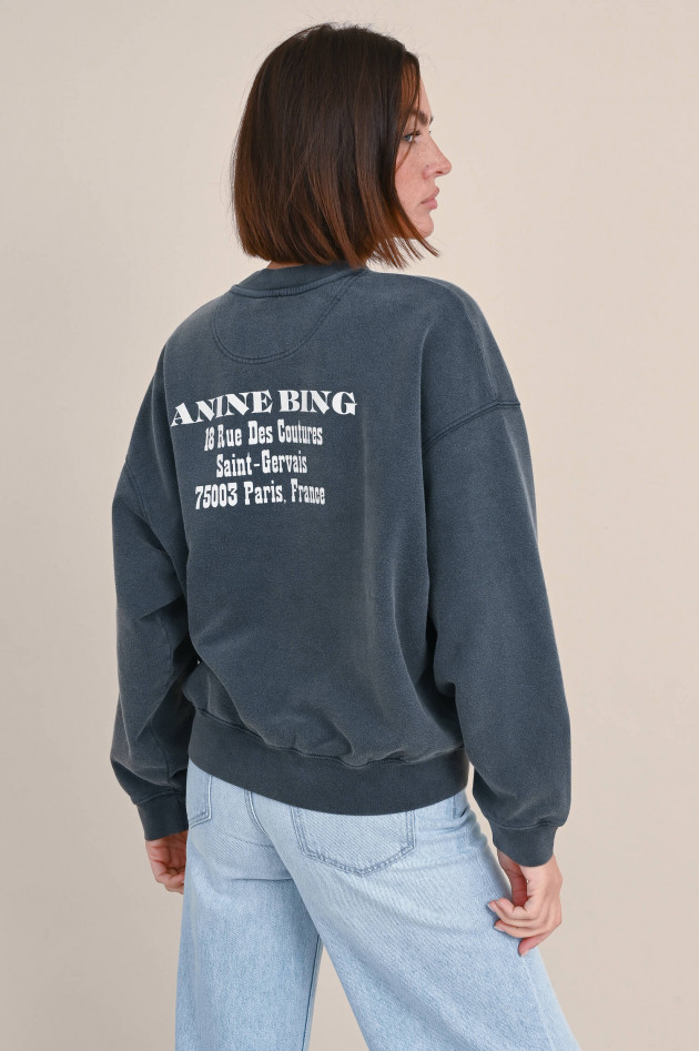 Anine Bing Vintage Sweater JACI mit Paris Print in Anthrazit