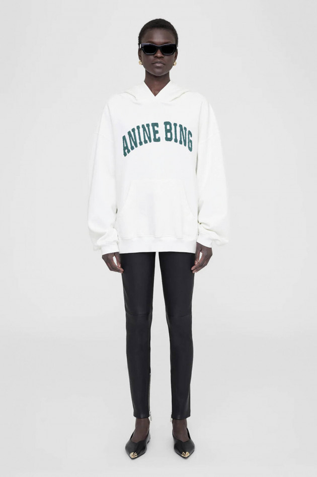 Anine Bing Sweatshirt HARVEY mit Schriftzug in Weiß