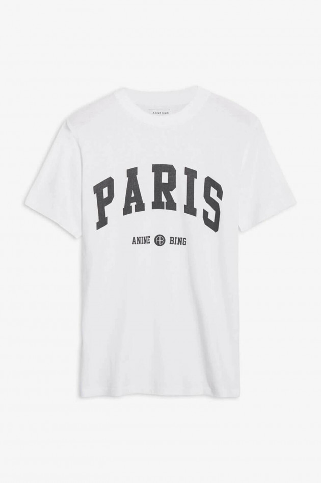 Anine Bing T-Shirt LILI mit PARIS Print in Weiß