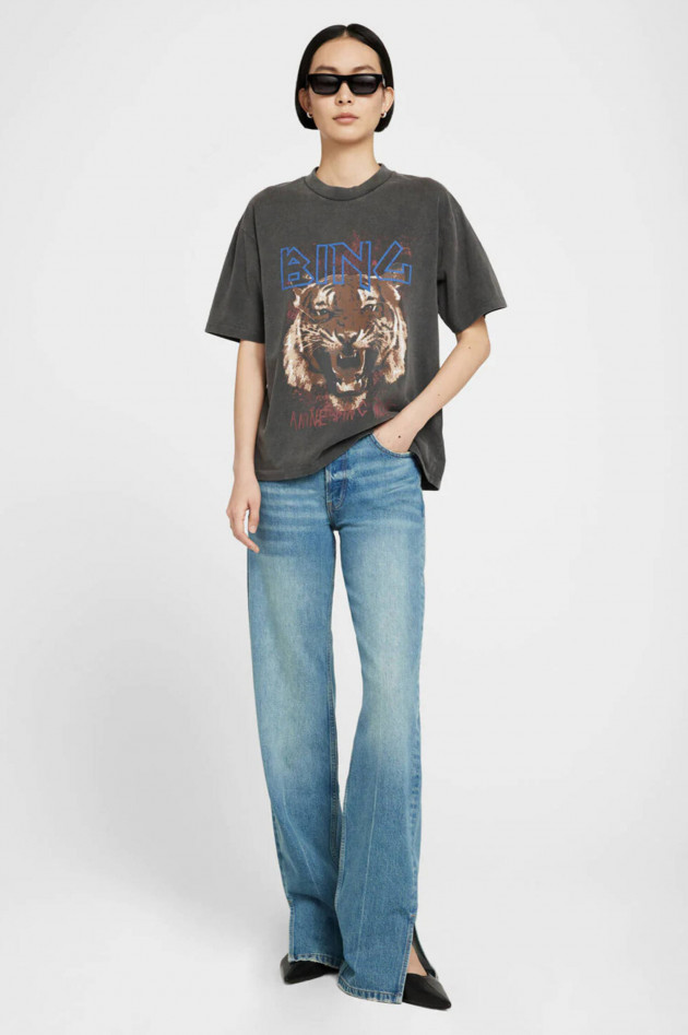 Anine Bing Vintage T-Shirt TIGER TEE in Grauschwarz