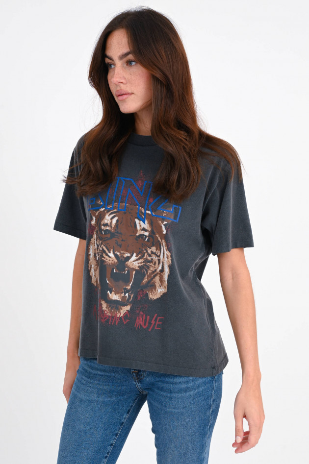 Anine Bing Vintage T-Shirt TIGER TEE in Grauschwarz