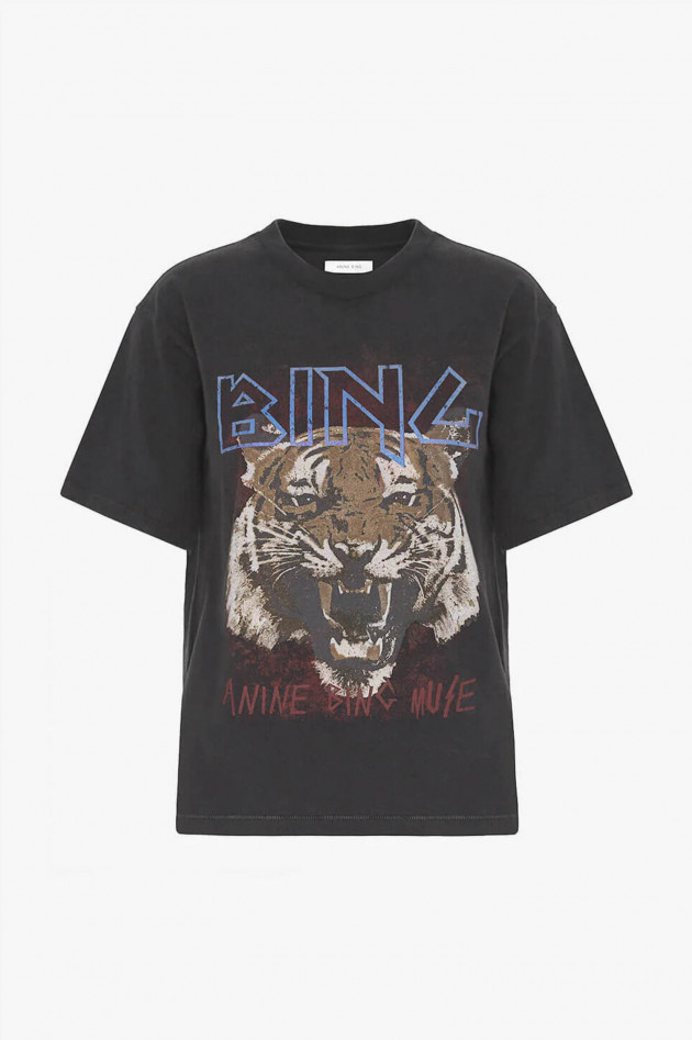 Anine Bing Vintage T-Shirt TIGER TEE in Grauschwarz