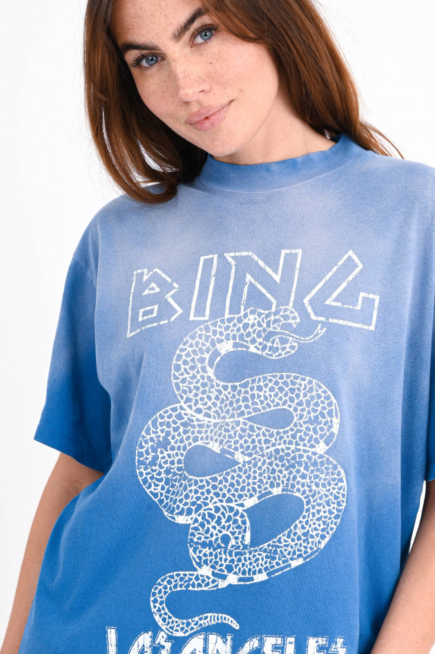 Anine Bing Shirt ASHTON mit Print in Washed Blue