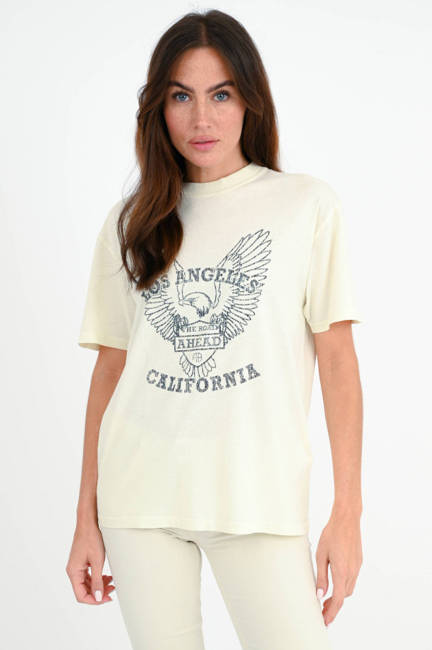 Anine Bing T-Shirt MILO TEE BLACK EAGLE in Natur