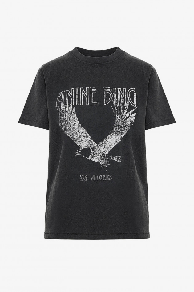 Anine Bing Organic T-Shirt LILI TEE EAGLE in Grauschwarz