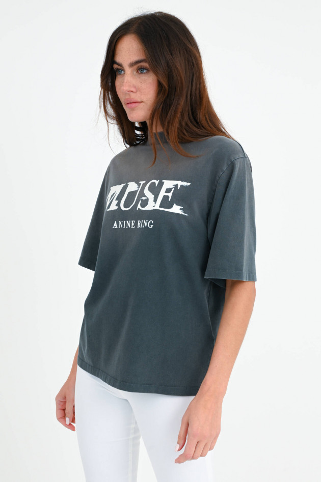 Anine Bing T-Shirt WES TEE PAINTED MUSE in Grauschwarz