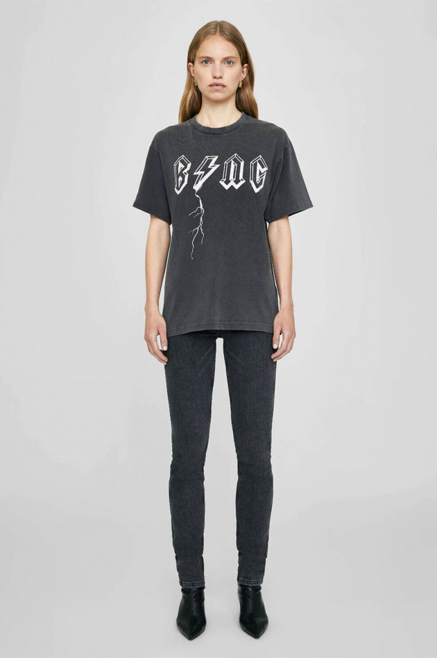 Anine Bing T-Shirt BOLT TEE in Grauschwarz