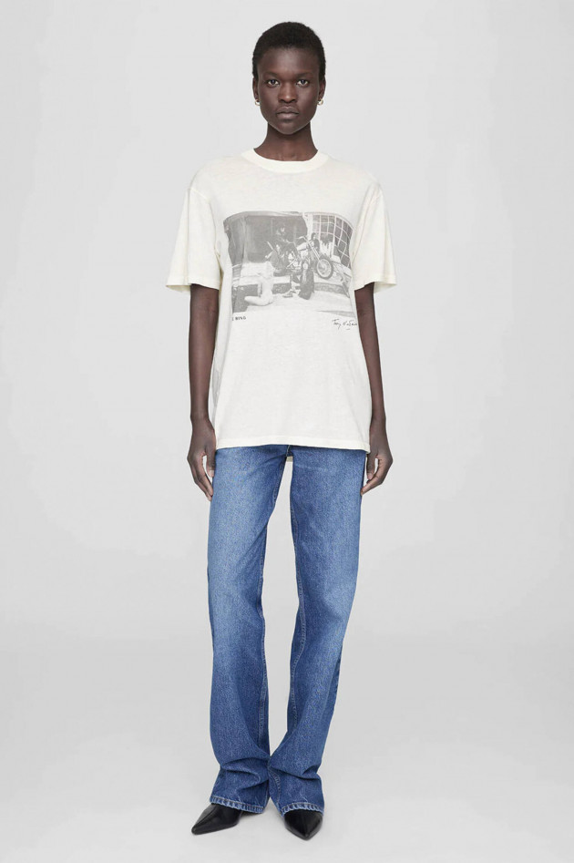 Anine Bing Organic T-Shirt LILI TEE ROLLING STONES in Natur