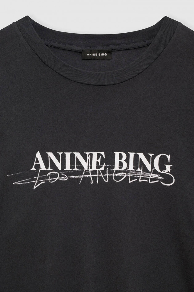 Anine Bing T-Shirt WALKER TEE DOODLE in Vintage Schwarz