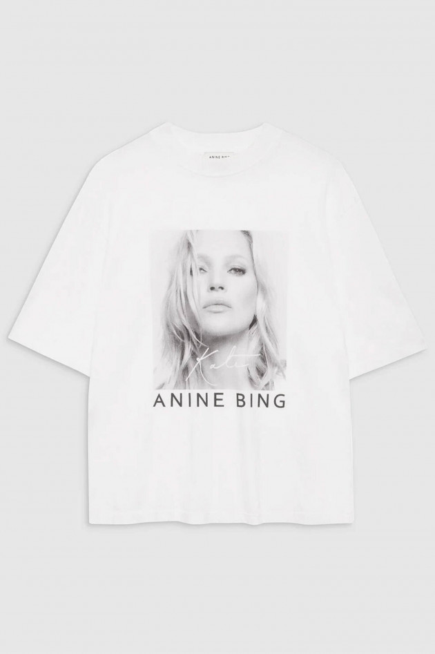 Anine Bing T-Shirt AVI TEE KATE MOSS in Weiß/Grau