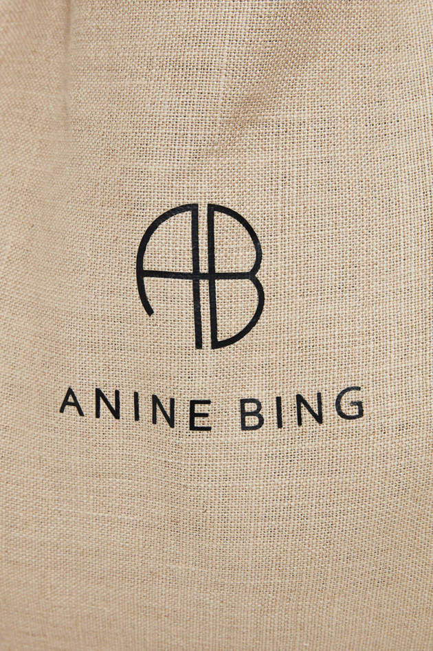 Anine Bing XL-Leinen-Shopper SAFFRON BAG in Natur/Schwarz