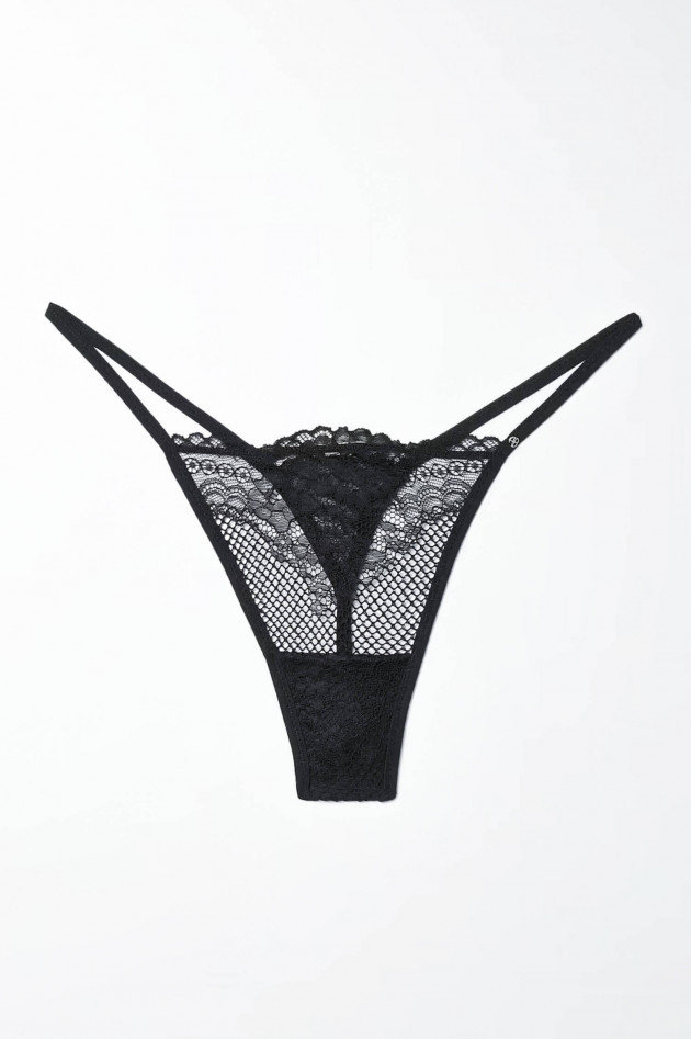 Anine Bing String AMINA aus Spitze in Schwarz