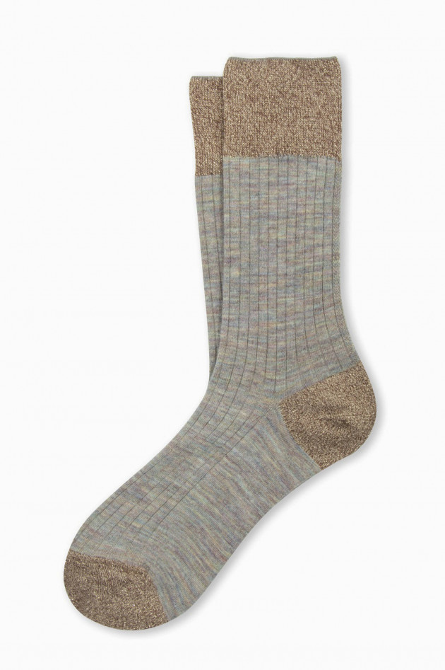 ANT45 Rippstricksocken BERLINO in Grau meliert