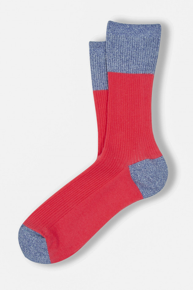 ANT45 Rippstrick Socken MARIBO in Pink/Blau