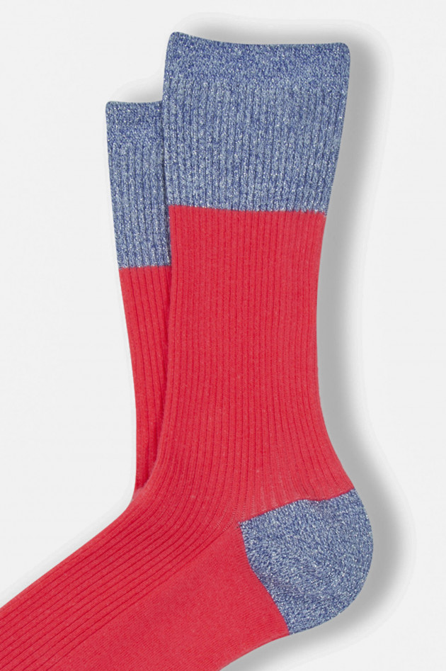 ANT45 Rippstrick Socken MARIBO in Pink/Blau