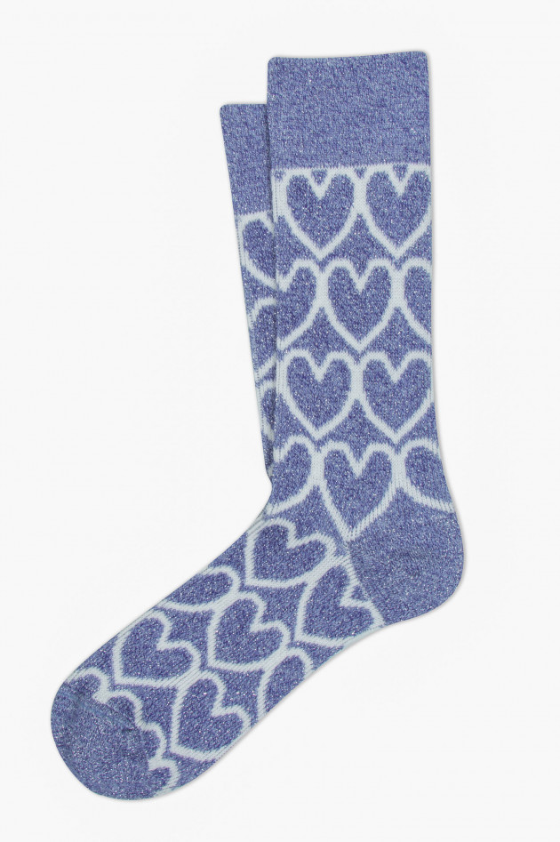 ANT45 Socken GEDSER mit Herzmotiv in Blau/Weiß