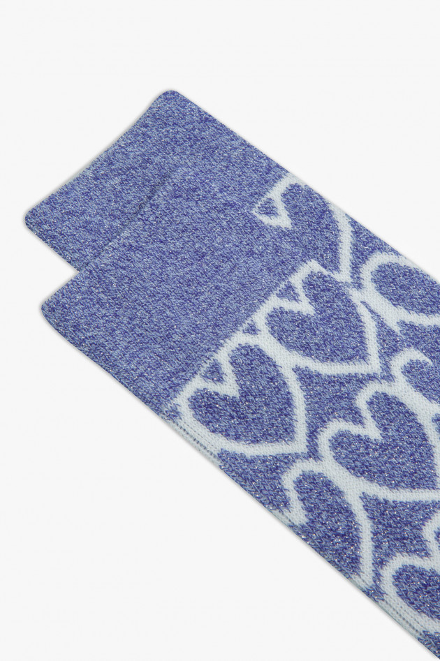ANT45 Socken GEDSER mit Herzmotiv in Blau/Weiß