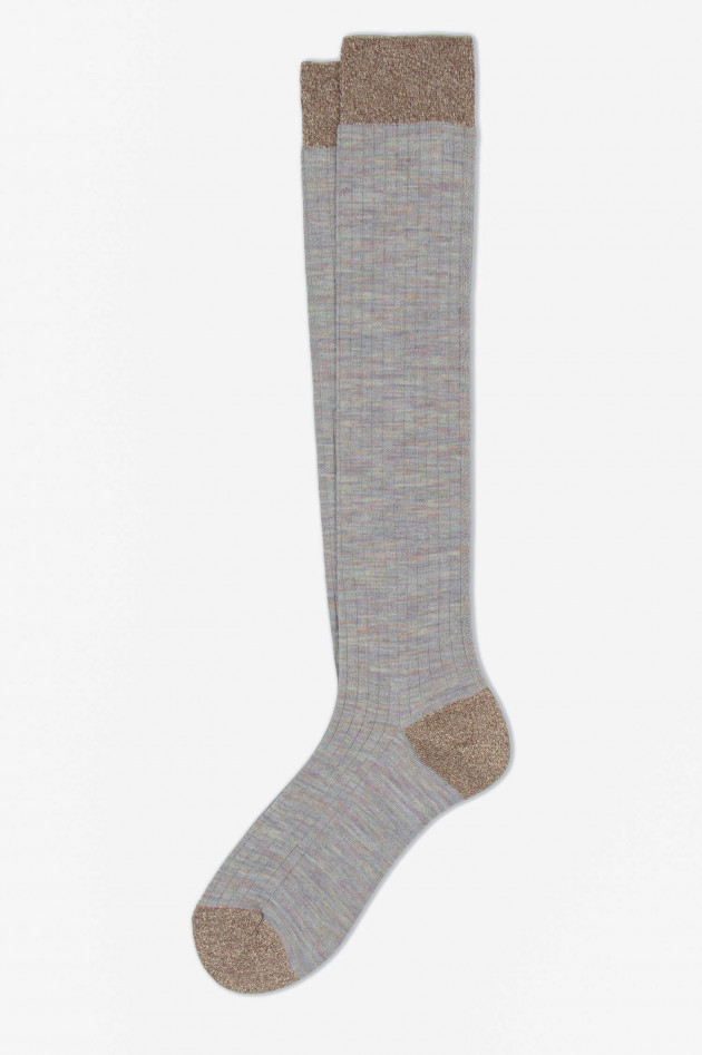 ANT45 Lange Strümpfe BERLINO in Taupe/Multicolor