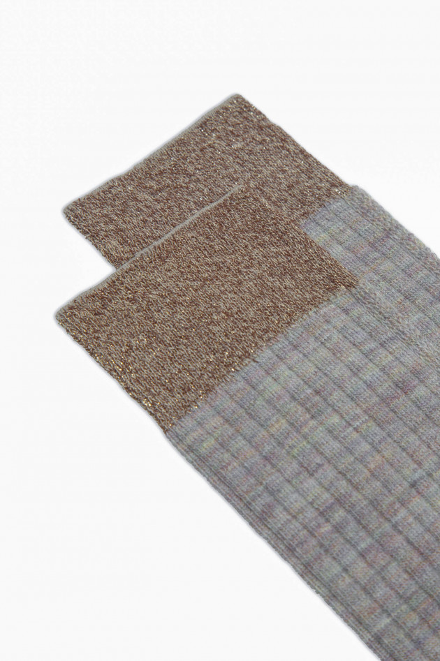 ANT45 Lange Strümpfe BERLINO in Taupe/Multicolor