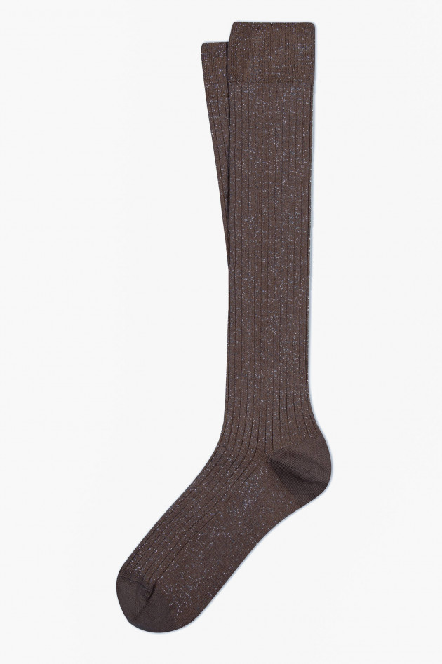 ANT45 Lange Glitzer-Strümpfe CHERRY in Brown