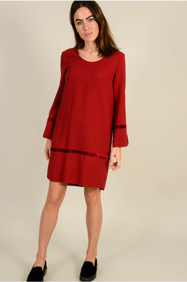 Antonelli Firenze Kleid mit Samtdetails in Rot