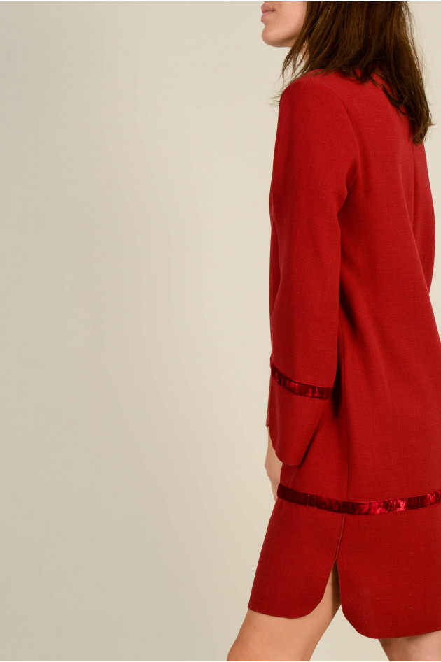 Antonelli Firenze Kleid mit Samtdetails in Rot