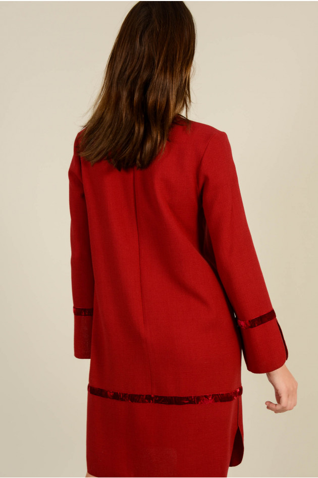 Antonelli Firenze Kleid mit Samtdetails in Rot