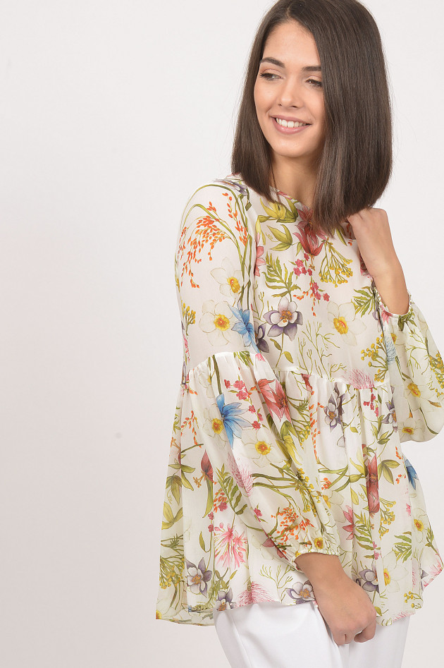 Antonelli Firenze Bluse floral gemustert in Beige