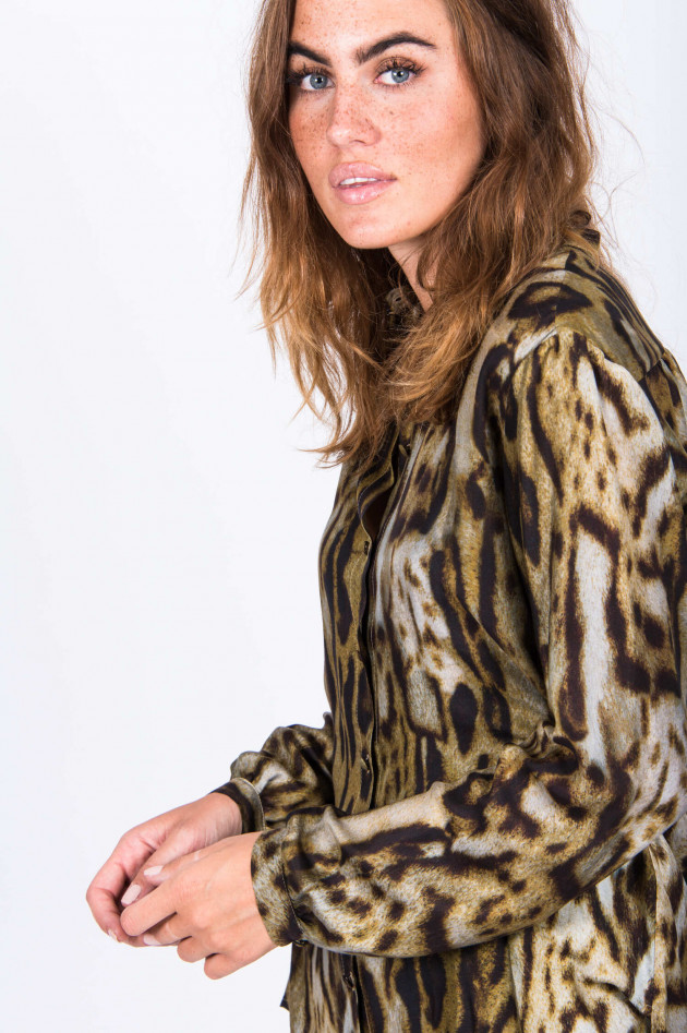 Antonelli Firenze Bluse mit Leoprint in Oliv