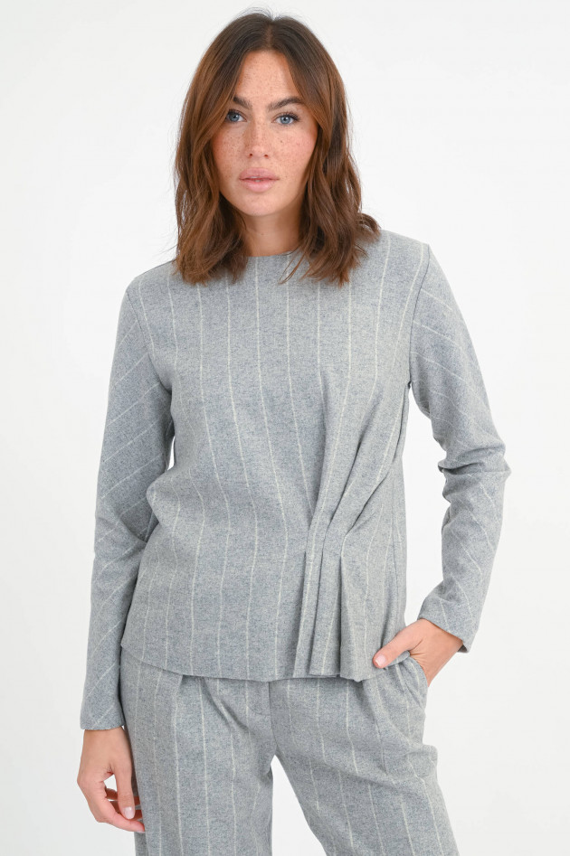 Antonelli Firenze Bluse mit Nadelstreifen in Grau/Creme