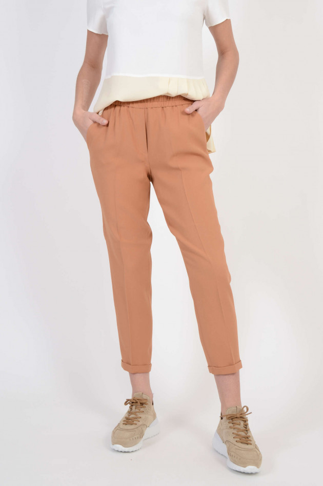 Antonelli Firenze Hose mit fixiertem Umschlag in Camel