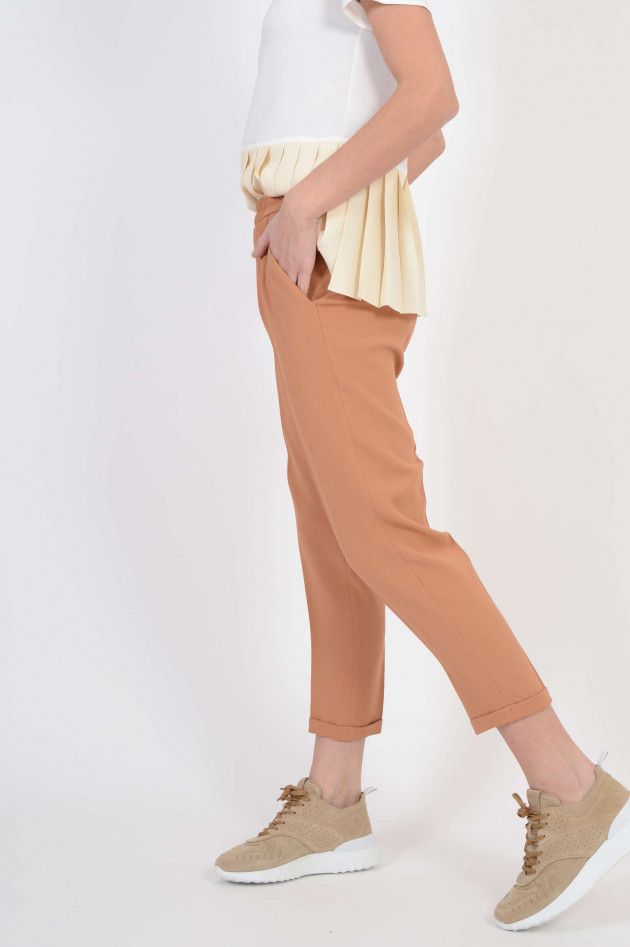 Antonelli Firenze Hose mit fixiertem Umschlag in Camel