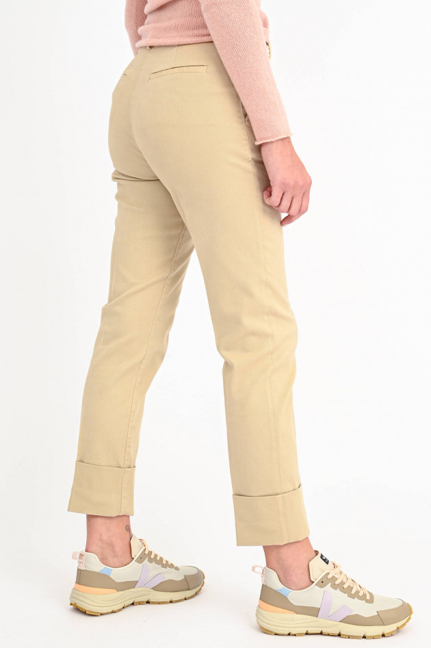 Antonelli Firenze Hose SFINGE mit fixiertem Umschlag in Beige