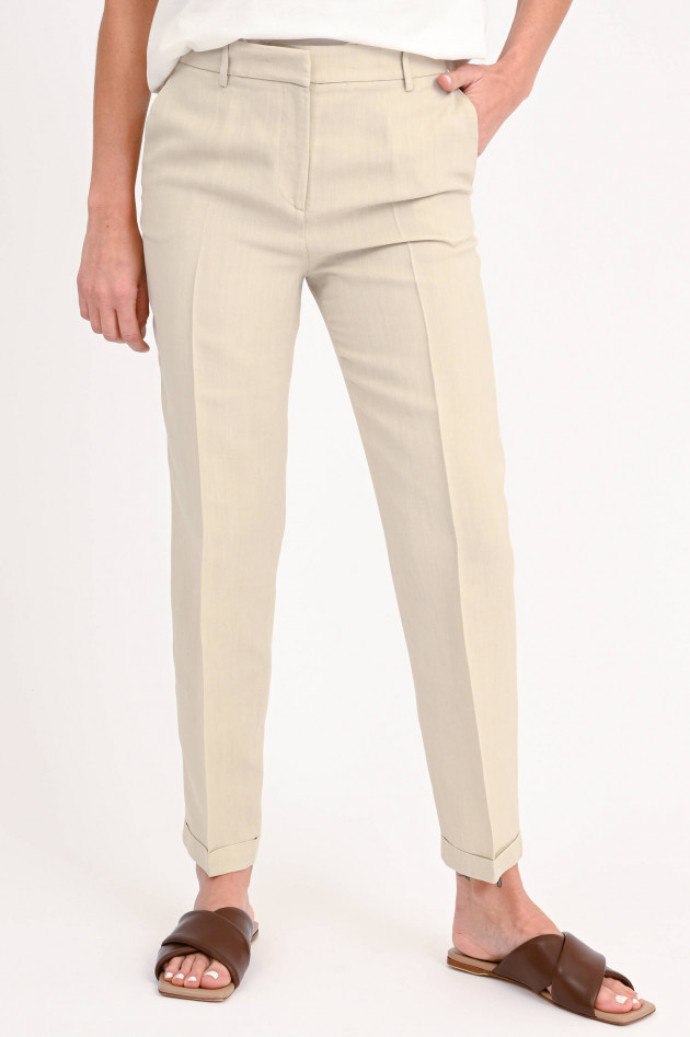 Antonelli Firenze Viskose/Leinen-Mix Hose in Beige