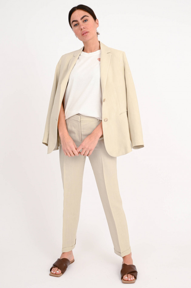 Antonelli Firenze Viskose/Leinen-Mix Hose in Beige