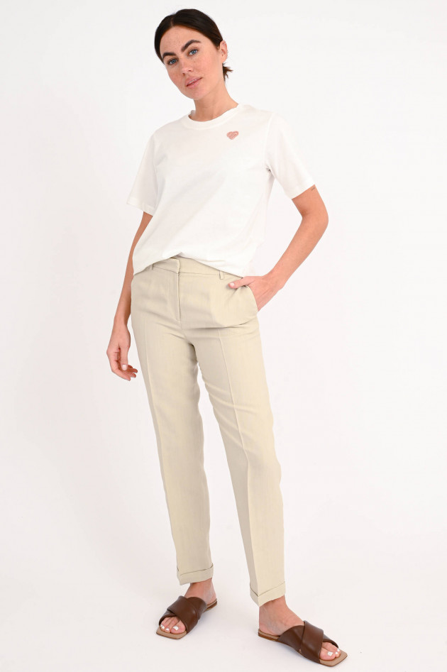 Antonelli Firenze Viskose/Leinen-Mix Hose in Beige