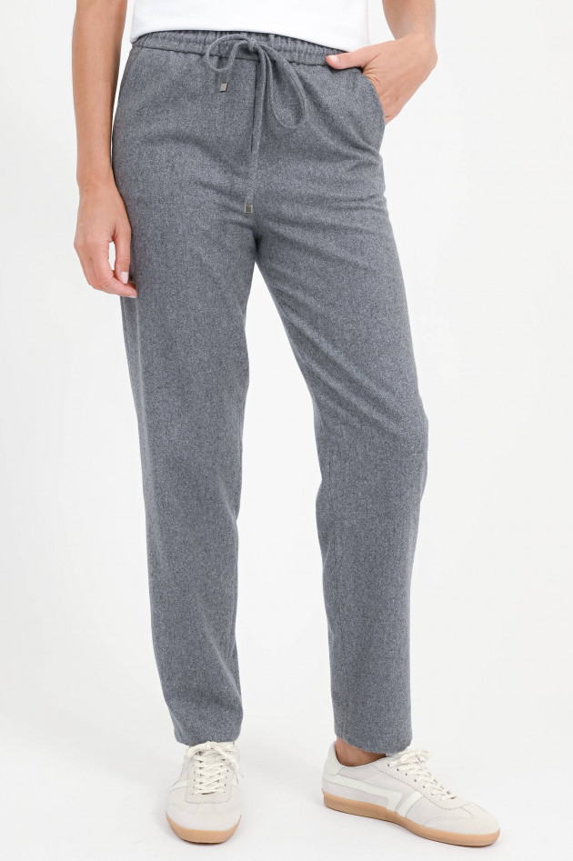 Antonelli Firenze Wollhose mit Glitzer-Optik in Silbergrau