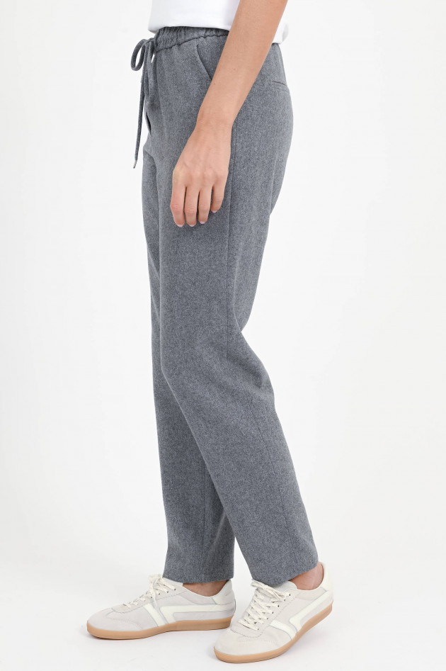 Antonelli Firenze Wollhose mit Glitzer-Optik in Silbergrau