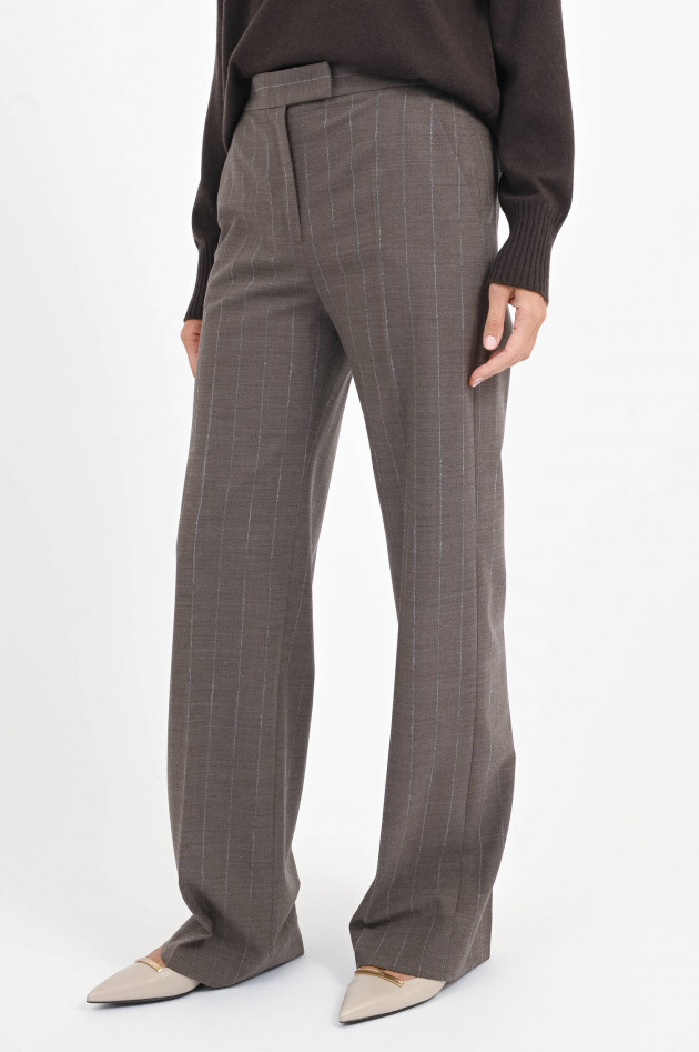 Antonelli Firenze Nadelstreif-Hose aus Schurwolle in Blassbraun