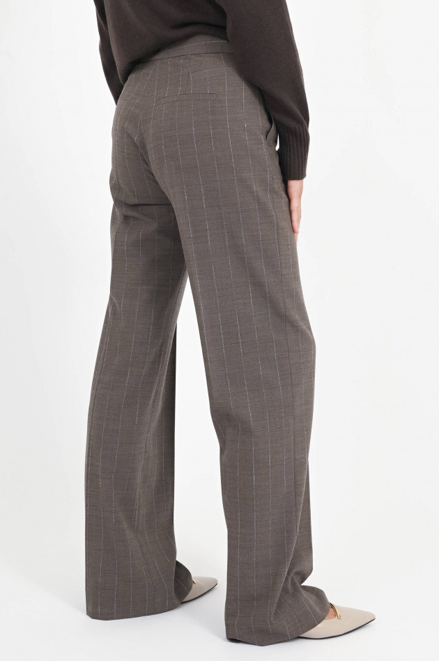 Antonelli Firenze Nadelstreif-Hose aus Schurwolle in Blassbraun