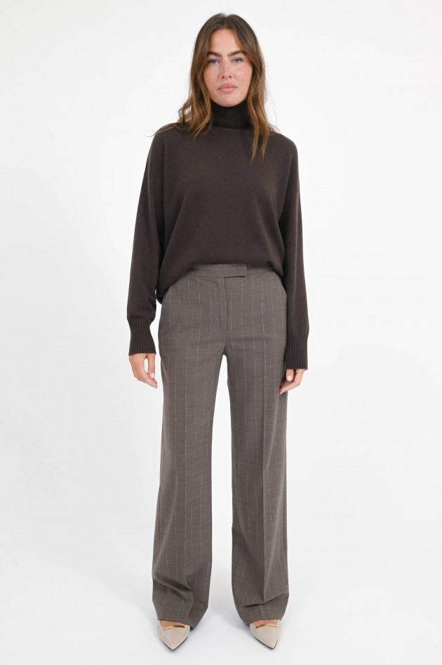 Antonelli Firenze Nadelstreif-Hose aus Schurwolle in Blassbraun