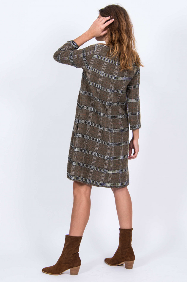 Antonelli Firenze Tweed-Kleid im Karo-Look in Oliv