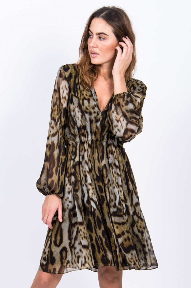 Antonelli Firenze Animal Print Kleid in Oliv