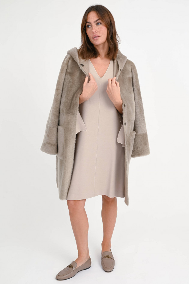 Antonelli Firenze Mini-Kleid aus Woll-Mix in Hellbeige