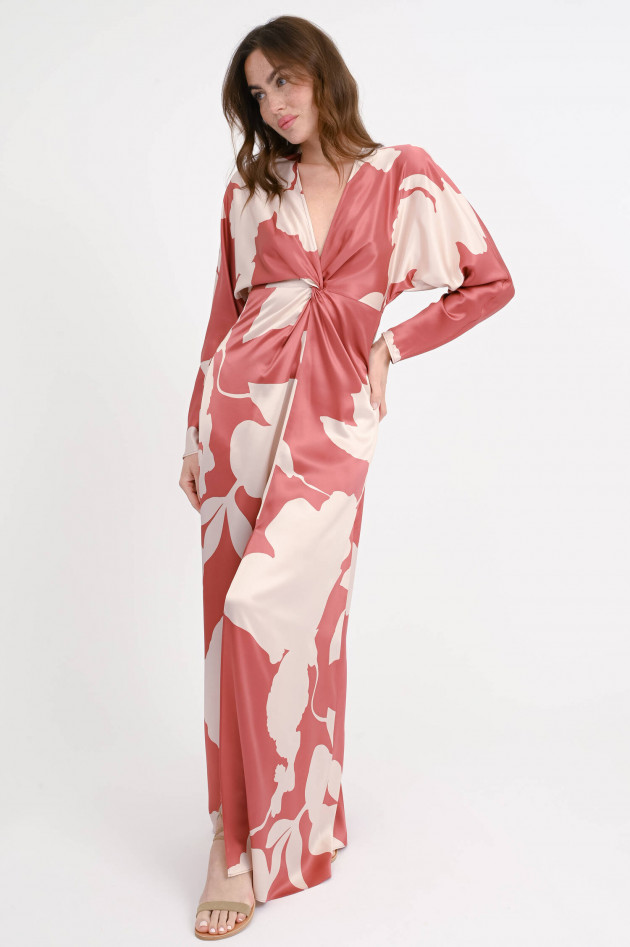 Antonelli Firenze Seiden-Kleid LUCERNA in Red Wood/Rose gemustert