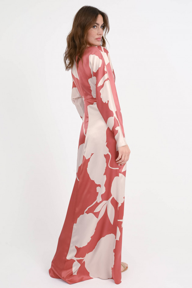 Antonelli Firenze Seiden-Kleid LUCERNA in Red Wood/Rose gemustert