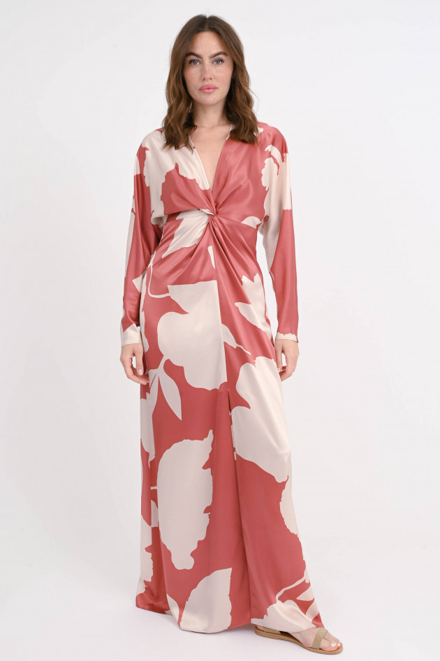 Antonelli Firenze Seiden-Kleid LUCERNA in Red Wood/Rose gemustert