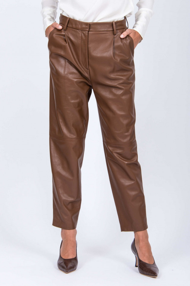 Antonelli Firenze Lederhose mit Bundfalte in Cognac