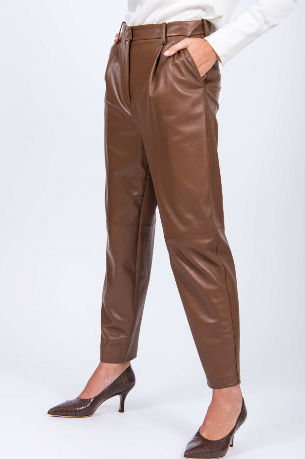 Antonelli Firenze Lederhose mit Bundfalte in Cognac