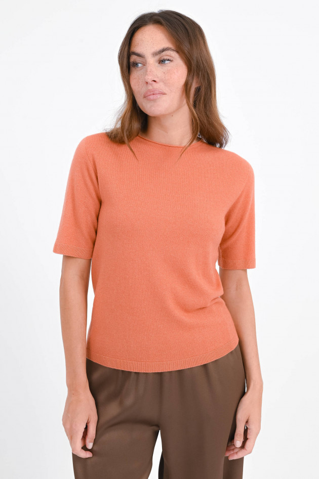Antonelli Firenze Kurzarm-Woll-Pullover in Terracotta